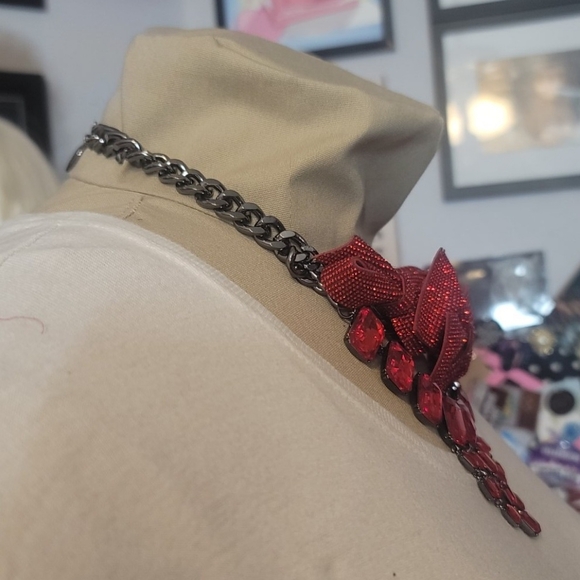 Free Ship Betsey Johnson Christmas Holiday Jewel Red Necklace - Picture 11 of 17